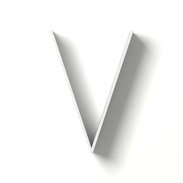 Long shadow font. Letter V. 3D — Stock Photo, Image