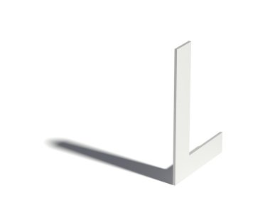 Açılan gölge yazı tipi. Harf L. 3d