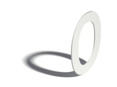 Açılan gölge yazı tipi. Mektup O. 3d