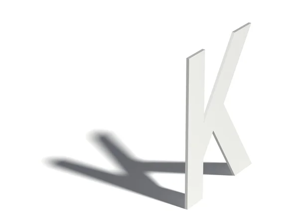 Druppel schaduw lettertype. Brief van K. 3d — Stockfoto