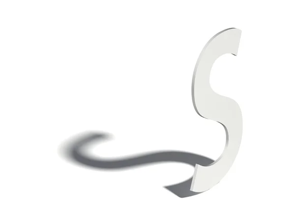 Druppel schaduw lettertype. Brief S. 3d — Stockfoto