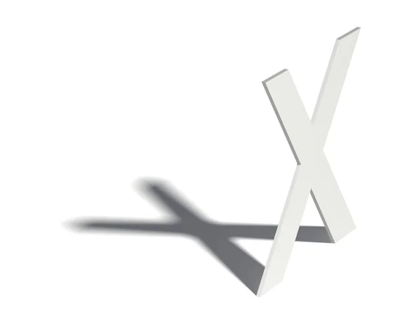 Lascia perdere il font ombra. Lettera X. 3D — Foto Stock