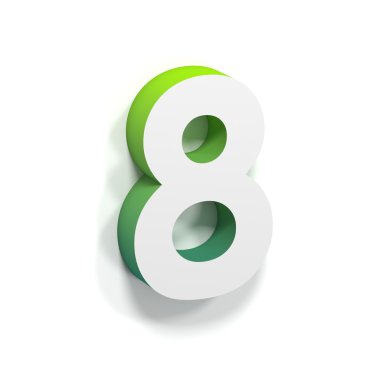 Yeşil degrade ve yumuşak gölge sekiz-8 numara