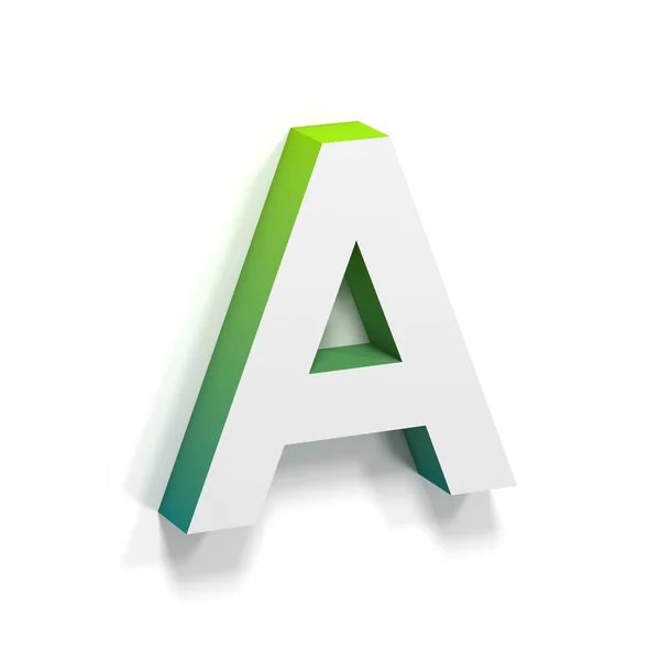Green gradient and soft shadow letter A — Stock Photo, Image