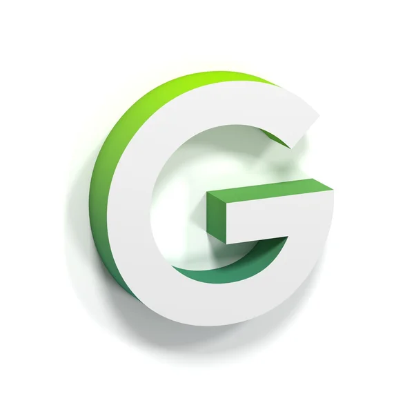 Green gradient and soft shadow letter G — Stock Photo, Image