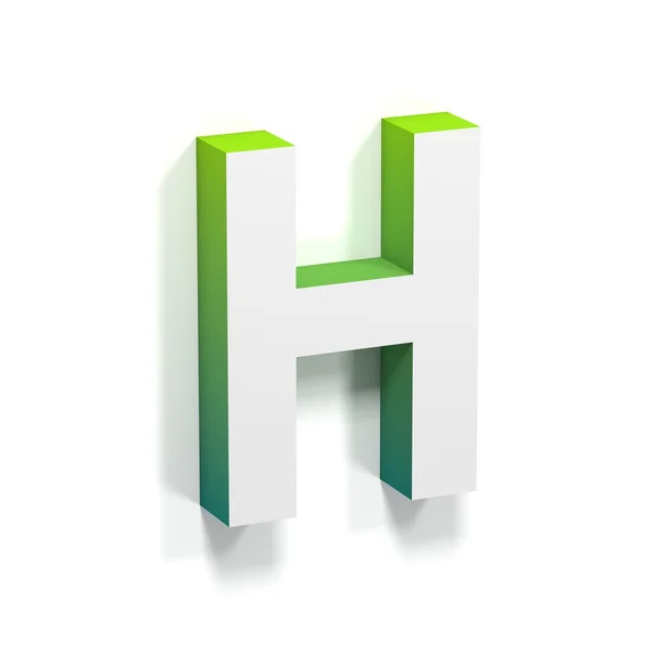 Green gradient and soft shadow letter H — Stock Photo, Image