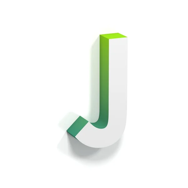 緑のグラデーションとソフト シャドウ手紙 J — ストック写真