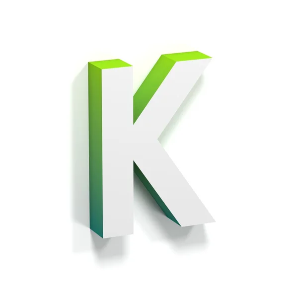Green gradient and soft shadow letter K — Zdjęcie stockowe