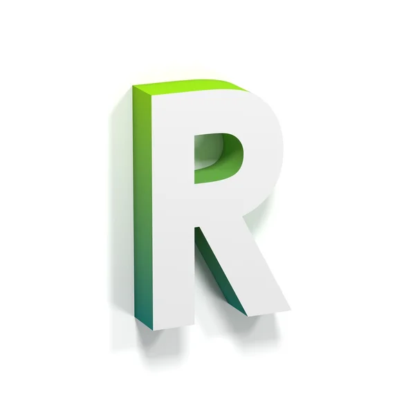 Zelený přechod a měkký stín písmeno R — Stock fotografie