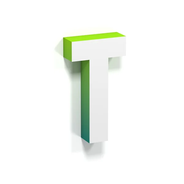 Green gradient and soft shadow letter T — Stock Photo, Image