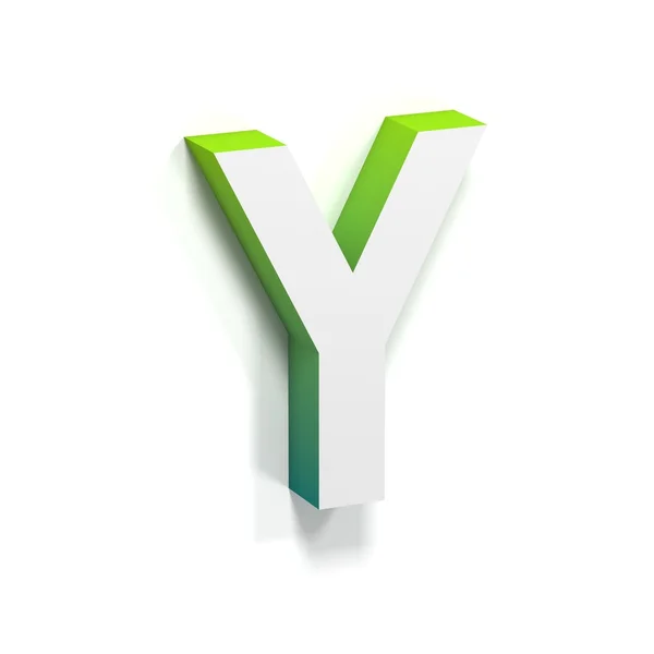 Green gradient and soft shadow letter Y — Φωτογραφία Αρχείου