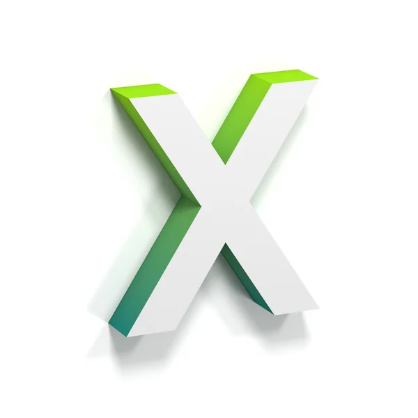 Green gradient and soft shadow letter X — Φωτογραφία Αρχείου