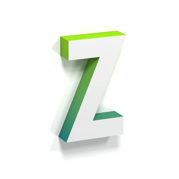 Yeşil degrade ve yumuşak gölge harf Z — Stok fotoğraf