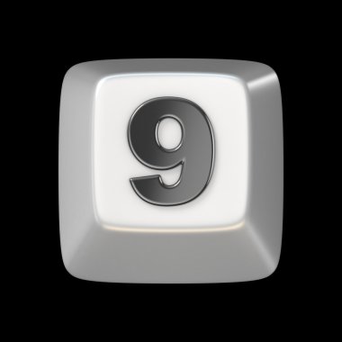 Bilgisayar klavye anahtar sayı dokuz 9 3d