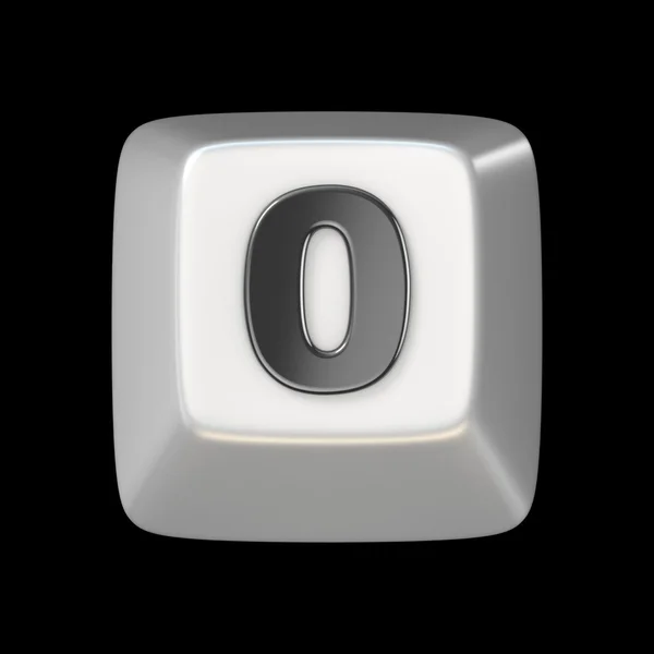 Computer keyboard key number ZERO 0 3D — Stock Photo, Image