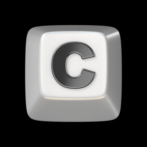 Clavier d'ordinateur FONT. Lettre C 3D — Photo