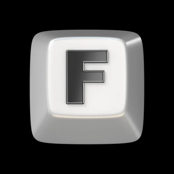 计算机键盘键的字体。字母 F 3d — 图库照片