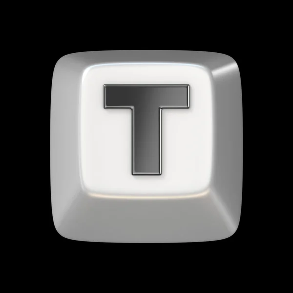 Tecla do computador FONT. Carta T 3D — Fotografia de Stock