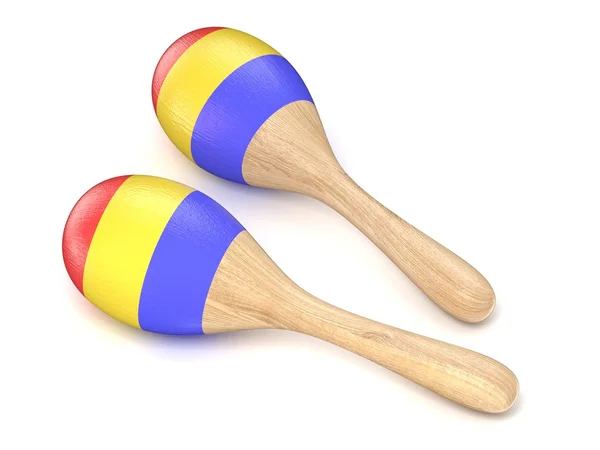 Maracas de brinquedo de madeira. 3D — Fotografia de Stock