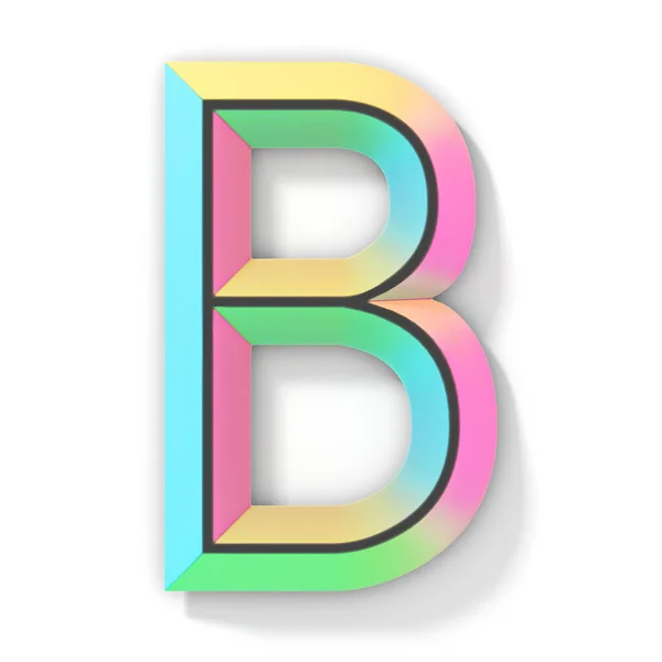 Neon Color Bright Font Letter Render Ilustração Isolada Fundo Branco — Fotografia de Stock