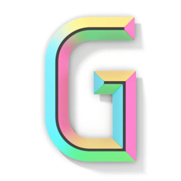 Neon Color Bright Font Letter 3D渲染图解 独立于白色背景 — 图库照片