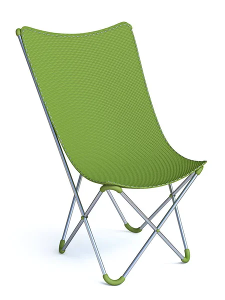 Silla Camping Verde Render Ilustración Aislada Sobre Fondo Blanco —  Fotos de Stock