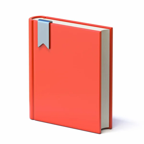 Libro Rosso Con Nastro Segnalibro Rendering Illustrazione Isolata Sfondo Bianco — Foto Stock