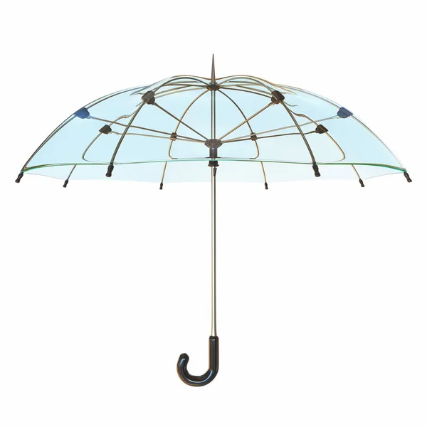 Geopend Transparante Paraplu Weergave Illustratie Geïsoleerd Witte Achtergrond — Stockfoto
