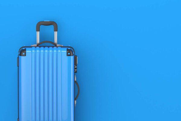 Blue Suitcase Render Illustration Isolated Blue Background — Stock Photo, Image