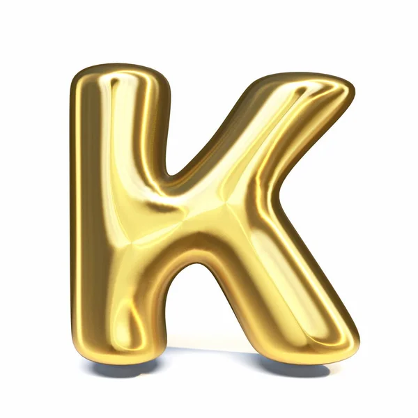 金色字体字母K 3D渲染图解隔离在白色背景下 — 图库照片