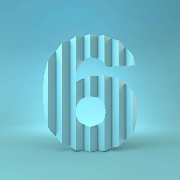 Hidegkék Betűtípus Number Six Render Illustration Blue Background — Stock Fotó