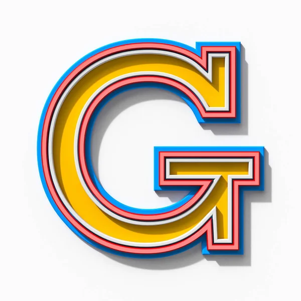 Slab Serif Kleurrijke Geschetste Lettertype Met Schaduwen Letter Rendering Illustratie — Stockfoto