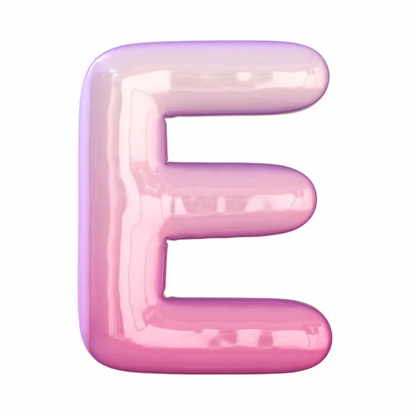 Pinkfarbene Latex Hochglanzschrift Letter Rendering Illustration Isoliert Auf Weißem Hintergrund — Stockfoto