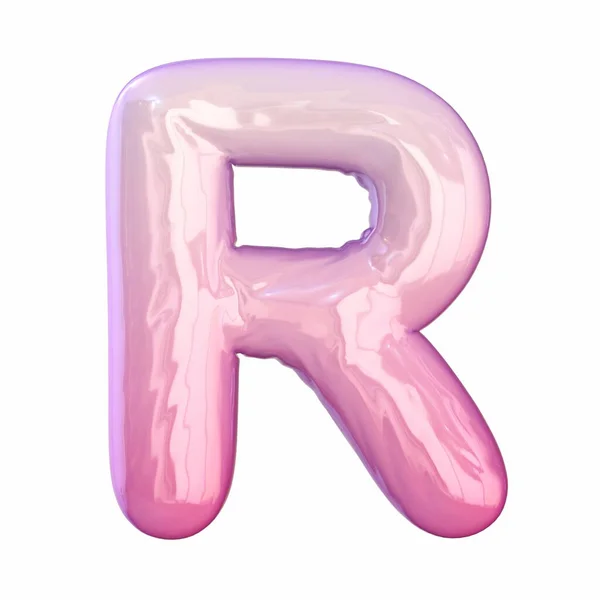 Pink Latex Glossy Font Letter Gambar Render Terisolasi Pada Latar — Stok Foto