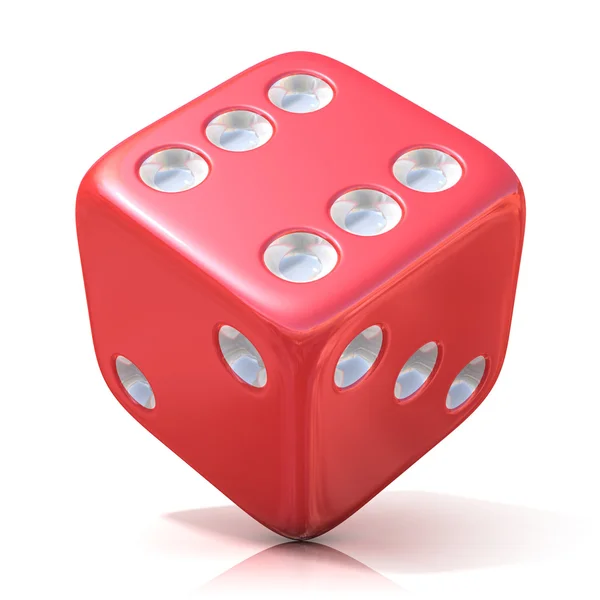 Red game dice isolated on white background — Stock Photo, Image