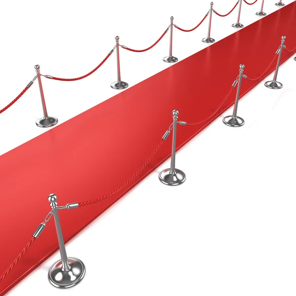 Red carpet, diagonal side view — Stock Photo, Image