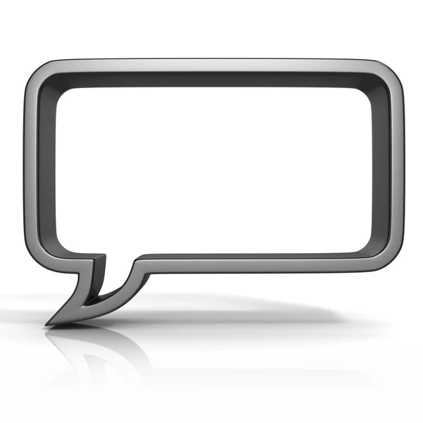 Black speech bubble 3d, isolated on white background — Stock Photo, Image