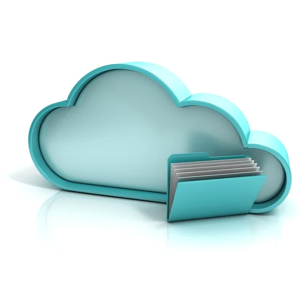 İzole bulut klasör 3d bilgisayar simgesi — Stok fotoğraf
