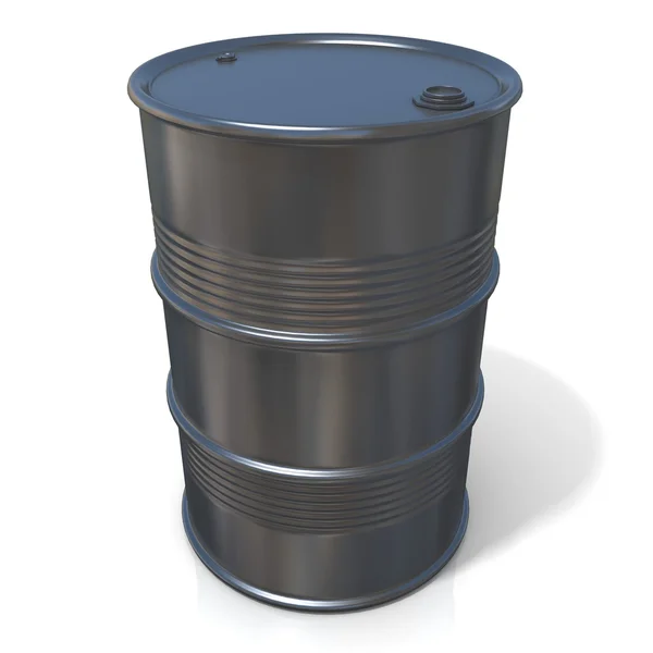 3D illustration of black oil barrel isolated on white background — Stock Photo, Image