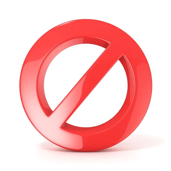 No sign, 3d render isolated on white — Stock Photo, Image