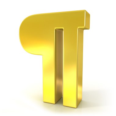 Beyaz arka plan üzerinde izole Pilcrow 3d altın işareti