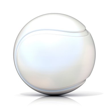 Beyaz tenis topu, beyaz arka plan üzerinde izole.