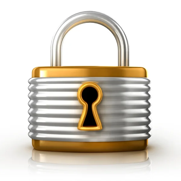 Lock 3d render, folder and file security concept — Stock Photo, Image