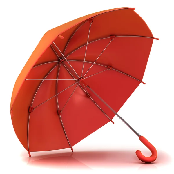 Червона парасолька 3d ізольована на білому тлі — стокове фото