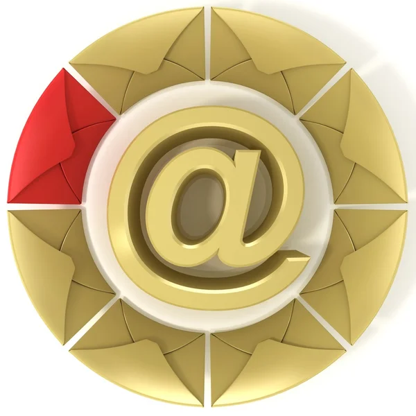 E-mail koncepcja 3d świadczonych — Zdjęcie stockowe