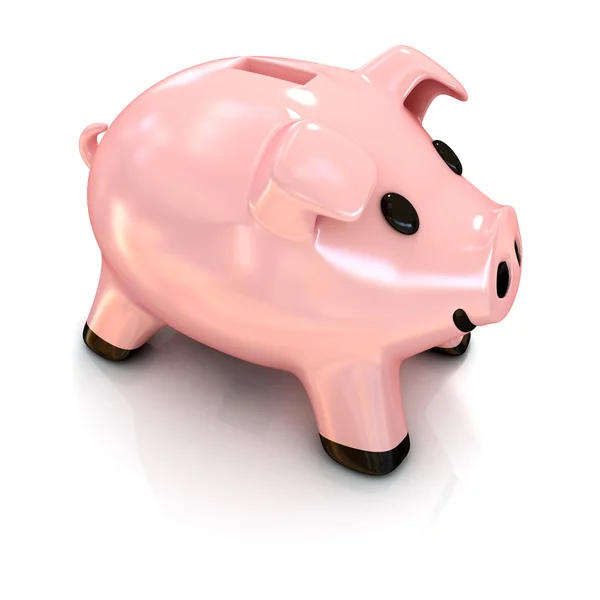 Piggy banco 3d isolado no fundo branco — Fotografia de Stock