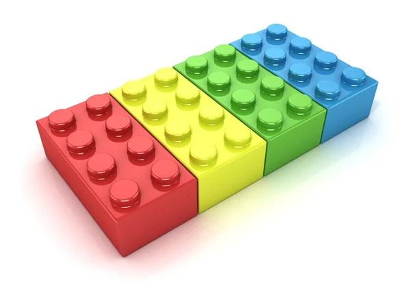 Plastic building blocks. Side view — Stock Photo, Image