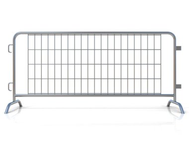 Steel barricades, isolated on white background. Front view clipart