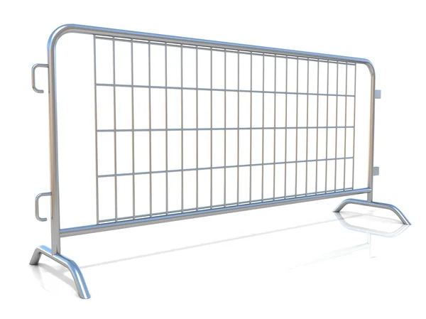 Steel barricades, isolated on white background. Side view — Stock Photo, Image