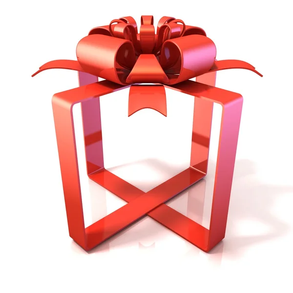 Slavnostní dárkový hadr a bow, krabice ve tvaru 3d vykreslování izolovaných na bílém. — Stock fotografie